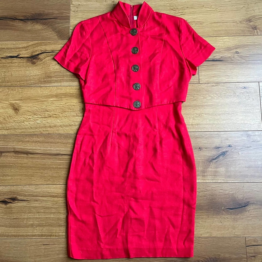 Vintage 80s Red Expo Dress 8